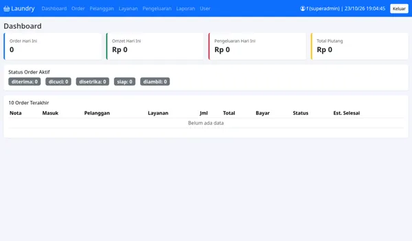 Laundry App — Orders, order status, expenses & receivables